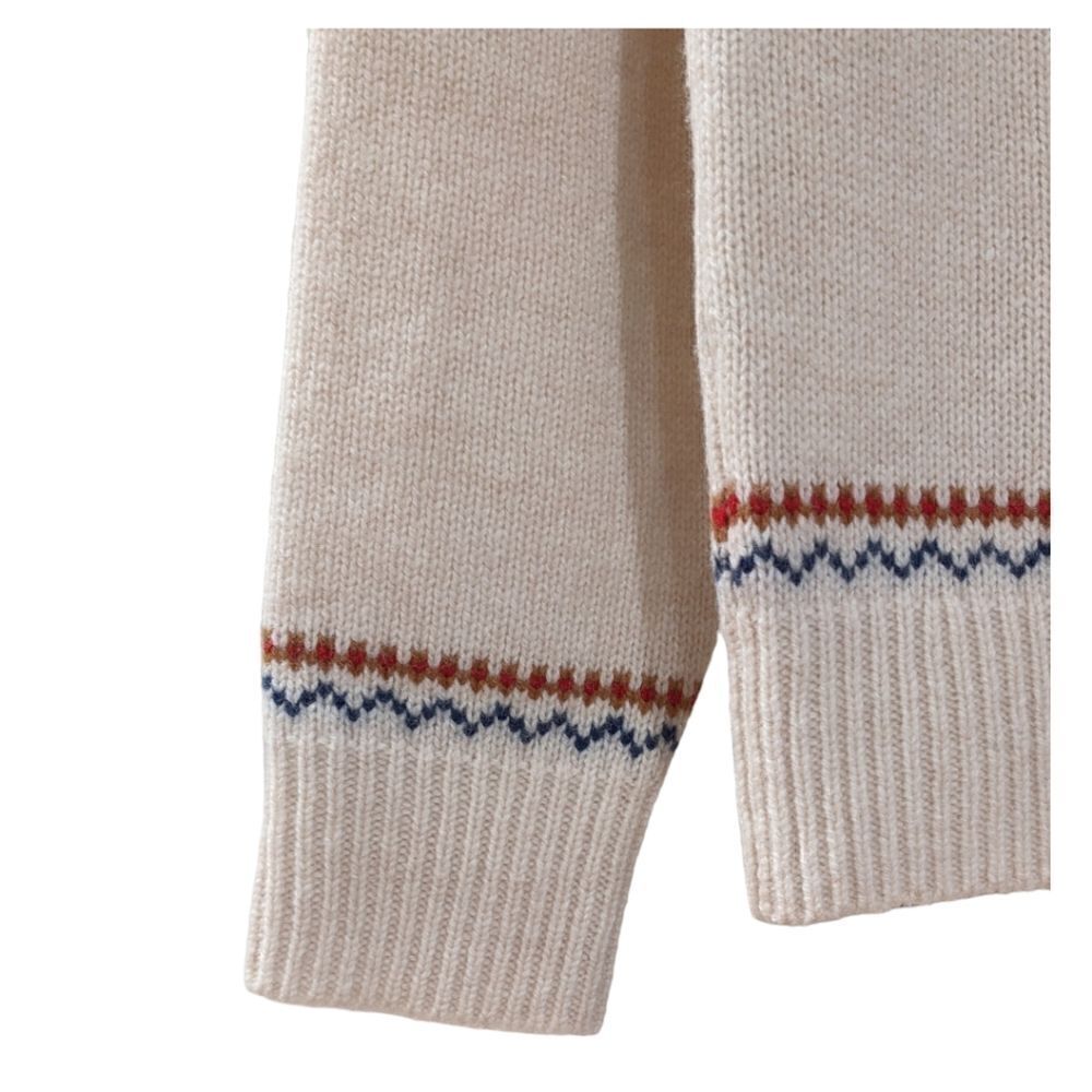 J. Crew Men's Yoked Nordic Fair Isle 100% Lambswool Crewneck Sweater Size M - Picture 5 of 7